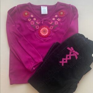 Gymboree Girls Size 3 Fall Outfit long sleeve top with corduroy pants